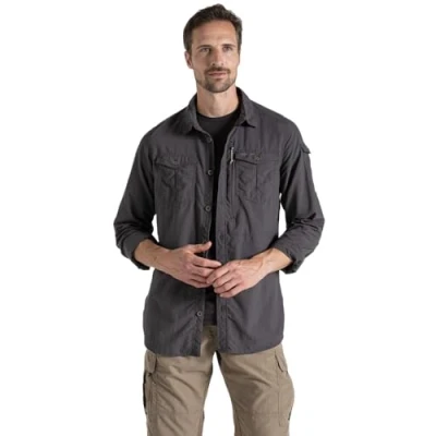 Abbildung von Craghoppers NosiLife Adventure Langarm Hemd III Herren (Grau M ) Hemden