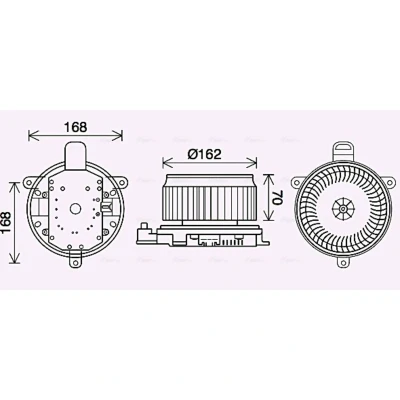 Abbildung von Elektromotor, Innenraumgebläse AVA COOLING TO8740
