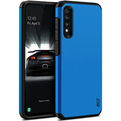 Abbildung von BEZ Handyhülle für Samsung Galaxy A70 Hülle, Tasche Stoßfestes Kompatibel A70, [Heavy Duty Serie] Outdoor Dual Layer Armor Case Handy Schutzhülle Robuste, Blaue Marine