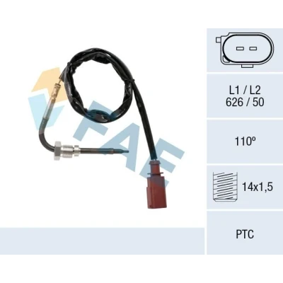 Abbildung von FAE 68042 Sensor, Abgastemperatur vor Rußpartikelfilter VOLKSWAGEN: Multivan 5 (7HM, Transporter Bus, Kastenwagen