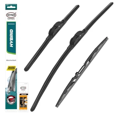 Abbildung von HEYNER® Scheibenwischer Set mit Heckscheibenwischer passend für VW SHARAN (06.2001 03.2010) HYBRID Flachbalkenwischer Front und Heckwischer