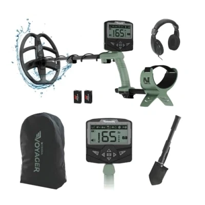 Abbildung von Minelab X Terra Voyager professionelles Metalldetektor Set für Erwachsene und Kinder, Pinpoint Modus, wasserdichte Spule, hohe Präzision, komplett mit Kopfhörern, Baggerschaufel Tragetasche