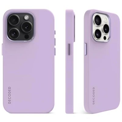 Abbildung von Apple iPhone 15 Pro Max Hülle MagSafe Silikon Decoded Soft Case/Backcover Handyhülle Lila