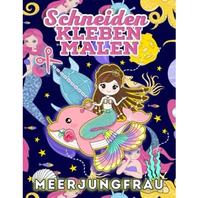 Abbildung von Schneiden Kleben Malen Meerjungfrau: Activity Buch zum Ausschneiden und Ausmalen Ab 3 Jahren