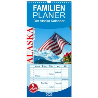 Abbildung von Familienplaner 2025 Der Alaska Kalender mit 5 Spalten (Wandkalender, 21 cm x 45 cm), CALVENDO