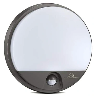Abbildung von Maclean MCE291 LED Lampe mit Infrarot Bewegungssensor Wandleuchte Innen / Außenbeleuchtung 1100lm 15W IP54 4000K Wasserdicht (Grau)