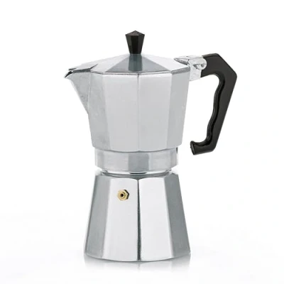 Abbildung von kela Espressokocher für 9 Tassen, Espressokanne 450ml, Kaffeekocher Aluminium, ITALIA, Espressomaschine Herdplatte, alle Herdarten außer Induktion, silber matt