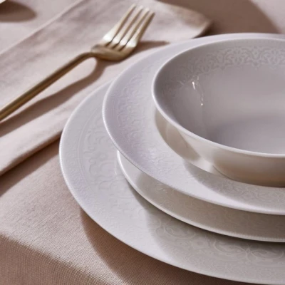 Abbildung von Karaca Geschirr Set New Dome Geschirrset für 6 Personen, 24 teilig Weiß Tafelservice