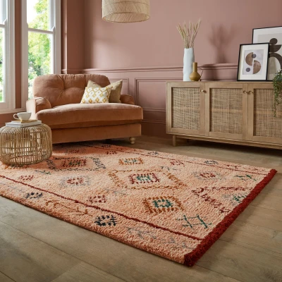 Abbildung von FLAIR RUGS Wollteppich &quot;Sahara Shaggy&quot;, rechteckig, Sahara Shaggy Teppich aus Berberwolle