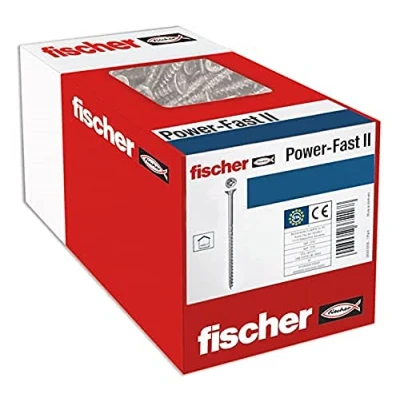 Abbildung von fischer PowerFast II CZP 3,0 x 40, Spanplattenschraube (200 Stk.) mit Teilgewinde, Senkkopfschraube Kreuzschlitz, Schraube für Holzverarbeitung, reduziert Einschraubwiderstand &amp; Einschraubzeit