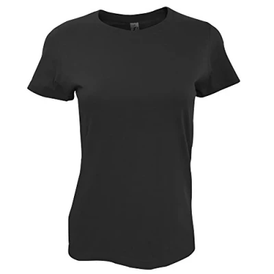 Abbildung von Sols Imperial Damen T Shirt, Kurzarm, Rundhalsausschnitt (M) (Schwarz)