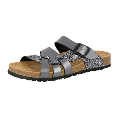Abbildung von LICO Bioline Gleam Pantolette flach silvercoloured, Damen, Größe: 36, Silver coloured Schuhe