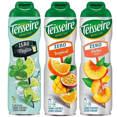Abbildung von Teisseire Sirup Zero Mojito, Tropical, Pfirsich 600ml Cocktails, Milchshakes