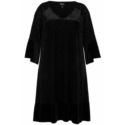 Abbildung von Ulla Popken Leomuster Freizeitkleid, Damen, Größe: 50/52, Schwarz