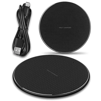 Abbildung von UC Express QI Kabelloses Schnellladegerät 15W Ladematte kompatibel mit Gigaset GX6 Wireless Ladestation Induktiver Universal Charger, Farbe:Schwarz