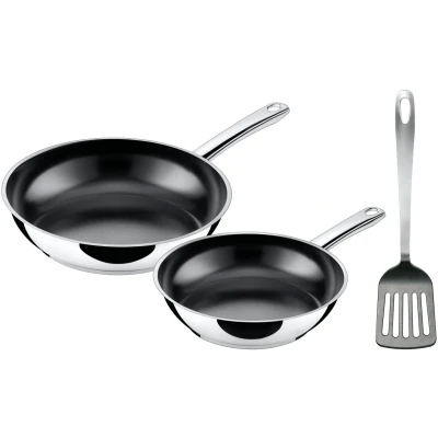 Abbildung von Silit Pfannen Set &quot;Talis&quot;, Cromargan Edelstahl Rostfrei 18/10, (Set, 3 tlg., je 1 Pfanne Ø 24/20 cm, H: 5 cm), Edelstahlpfanne mit keramischer Beschichtung, Induktion