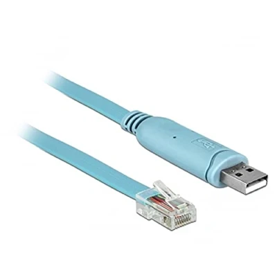 Abbildung von Delock Adapter USB 2.0 Typ A Stecker &gt; 1 x Seriell RS 232 RJ45 3,0 m blau, 63289
