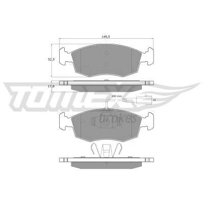 Abbildung von Bremsbelagsatz, Scheibenbremse TOMEX Brakes TX 16 88