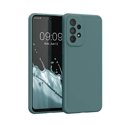 Abbildung von kwmobile Hülle kompatibel mit Samsung Galaxy A33 5G weiches TPU Silikon Case Cover geeignet für kabelloses Laden Arctic Night