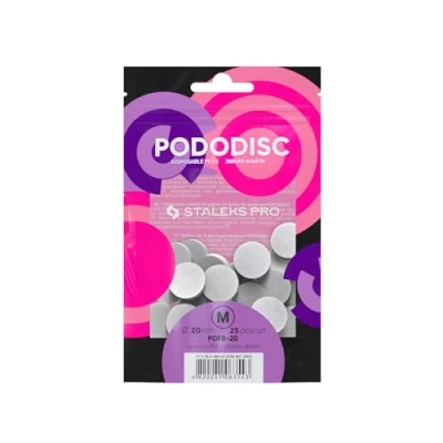 Abbildung von Staleks Pro Einwegfeilenschwämme für Pediküre Disc, Pododisc, Stachel, Pro, Größe M (20 mm), 25 Stück (Modell PDFB 20)