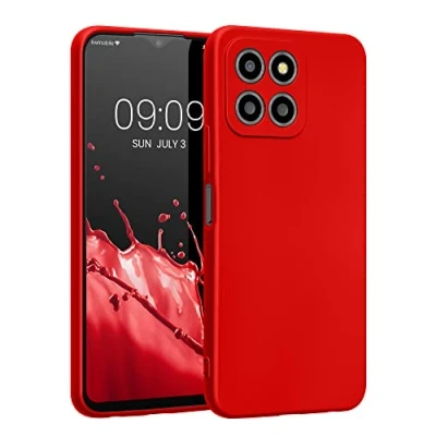 Abbildung von kwmobile Handyhülle kompatibel mit Honor X8 5G / X6 70 Lite Hülle weiche Silikon Case metallisch schimmernd in Metallic Dunkelrot