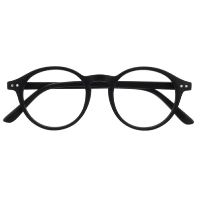 Abbildung von OPULIZE REY Lesebrille Runder Retro Rahmen Mattschwarz Herren Damen Federscharniere R56 1 +1.50