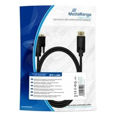 Abbildung von MediaRange DVI auf DisplayPort™ Anschlusskabel, vergoldete Kontakte, D Buchse (24+1 polig)/DP Stecker, 2.0m, schwarz, MRCS131