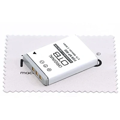 Abbildung von Ersatz Akku passend für Maginon Slimline X4, X5, X6, X50, X60, XS6 Kamera OTB mit mungoo Displayputztuch