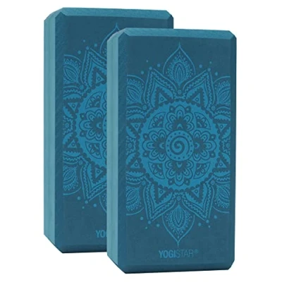 Abbildung von Yogablock Basic Art Set Spiral Mandala (2 Stück) Yoga Petrol Stabil YOGISTAR