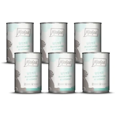 Abbildung von MjAMjAM Premium Nassfutter für Katzen gute Pute an gedämpftem Kürbis, 6er Pack (6 x 400 g), getreidefrei mit extra viel Fleisch
