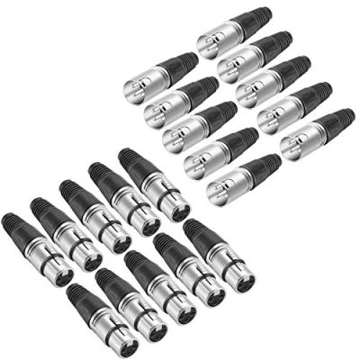 Abbildung von Neewer 20 Stücke 3 Pin XLR Löt Typ Steckverbinder 10 Stecker &amp; Buchse Kabel Mikrofon Audio Steckdose, aus Zink Legierung für hohe Leitfähigkeit und Ultra Niedrig Geräusch (Metall End)