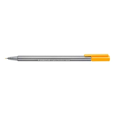 Abbildung von Staedtler 334 401 Triplus Fineliner (Dreikant, Superfeine, Metallgefasste Spitze, Linienbreite ca. 0,3 mm, 10 Stück) neon orange
