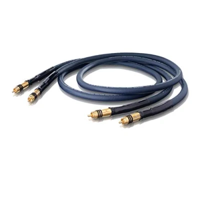 Abbildung von OEHLBACH Series 1 High End Stereo Audio Cinch Kabel Set Made in Germany, Mehrfachschirmung, symetrischer Kabelaufbau, HPOCC Kupfer 2 x 75cm blau