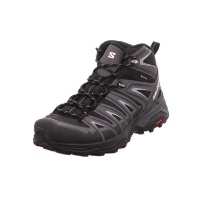 Abbildung von Salomon X Ultra Pioneer Mid Gore Tex Waterproof Men&#039;s Outdoor Shoes, All weather, Secure foothold, and Stable &amp; cushioned, Black, 9