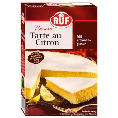 Abbildung von RUF Tarte au Citron, Backmischung für einen schnellen Zitronen Kuchen französischer Art, mit fruchtiger Glasur