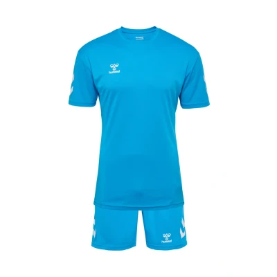 Abbildung von Hummel LOGO SET kurze Sporthose, Herren, Größe: Large, Diva blue