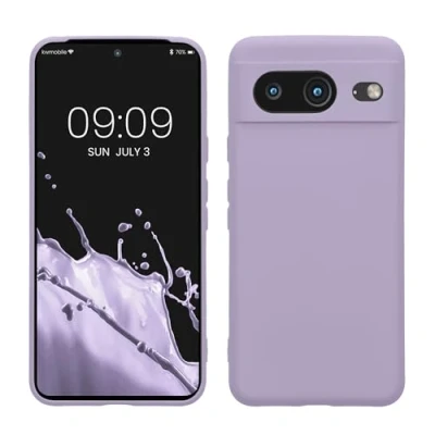 Abbildung von kwmobile Slim Case kompatibel mit Google Pixel 8 Hülle Handyhülle aus Silikon in Lavendel