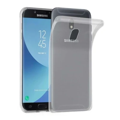 Abbildung von Cadorabo Hülle kompatibel mit Samsung Galaxy J7 2018 Schutzhülle TPU Silikon Case Slim Design Kratzfest Weiche Gummi Rundumschutz für in Transparent