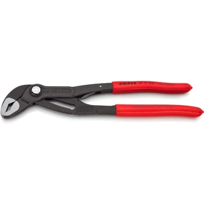 Abbildung von KNIPEX Cobra...matic Wasserpumpenzange mit rutschhemmendem Kunststoff überzogen grau atramentiert 250 mm 87 11