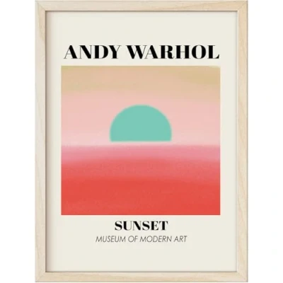 Abbildung von HKAHF AJWUQ Berühmte Andy Warhol Leinwand Poster Sonnenaufgang Wandkunst Malerei Druck Wohnzimmer Dekor Bild 30x40cm Kein Rahmen