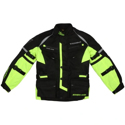 Abbildung von Modeka Tourex II Kinder Motorrad Textiljacke Schwarz/Neon 140