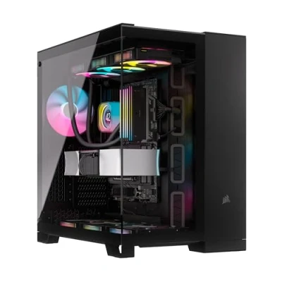 Abbildung von CORSAIR iCUE Link 6500X RGB gehärtetes Glas mATX Mid Tower Dual Chamber PC Gehäuse 3X RX120 Lüfter im Lieferumfang enthalten Breite Kühlflexibilität Reverse Connection Motherboard