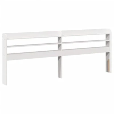Abbildung von vidaXL Kopfteil, Bettkopfteil mit Ablagen, Freistehend Betthaupt für Holzbett Doppelbett, Holzkopfteil Bettzubehör Schlafzimmer, Weiß 200cm Massivholz Kiefer