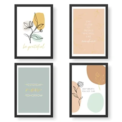 Abbildung von Papierdrachen 4 Premium Poster DIN A4 Bilder für Küche und Wohnzimmer mit hochwertiger Goldfolierung Springflower hochwertige ungerahmte Kunstdrucke Spruch Dekoration Wandbild Set 7