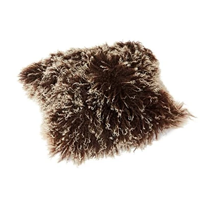 Abbildung von Reissner Lammfelle Tibet Lammfell Kissenbezug langflorig 30x30cm JAY106 Farbe braun (Tops)
