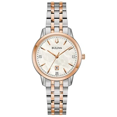 Abbildung von Bulova Damen Analog Quarz Uhr mit Edelstahl Armband 98P213