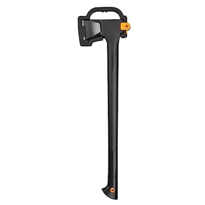 Abbildung von Fiskars Spaltaxt L, Solid, Mit Klingen und Transportschutz, Antihaftbeschichtet, Hochwertige Stahl Klinge/Glasfaserverstärkter Kunststoff Stiel, Schwarz/Orange, A19, Länge: 65 cm, 1,6 kg, 1052044