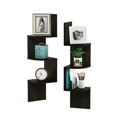 Abbildung von Furinno Rossi 3 stufiges Wandregal Set , holz, Espresso, 19.81 x 82.55 cm