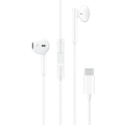 Abbildung von Headset für Original Huawei Nova 8i, 5T, 2 CM33 in Weiss Kopfhörer Ohrhörer geformt Head Set USB C TYP Stereo Sound