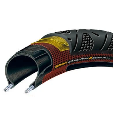 Abbildung von Continental Double Vectran Breaker Faltreifen 28 Zoll Grand Prix 4 Season (23 622) schwarz/schwarz